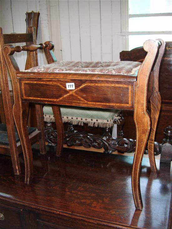 Oak stick stand & piano stool